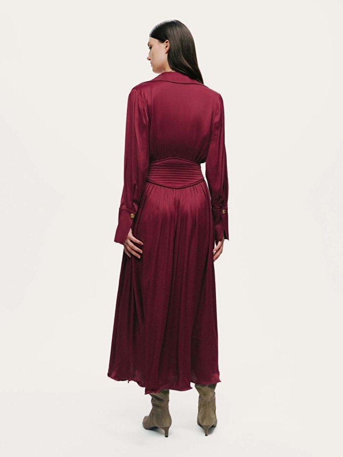 Nocturne Derin V Yakalı Midi Elbise