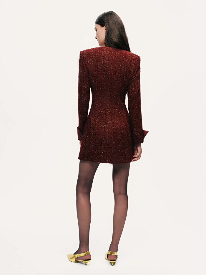 Nocturne Vatkalı Tüvit Mini Elbise