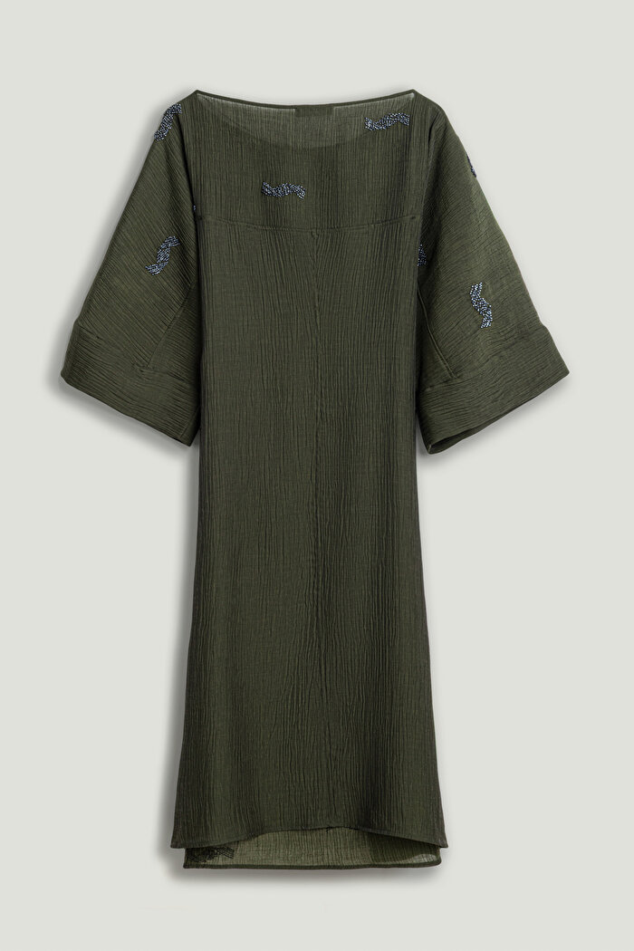 Nocturne Boncuk Brodeli Midi Elbise