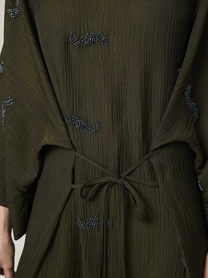 Nocturne Boncuk Brodeli Midi Elbise