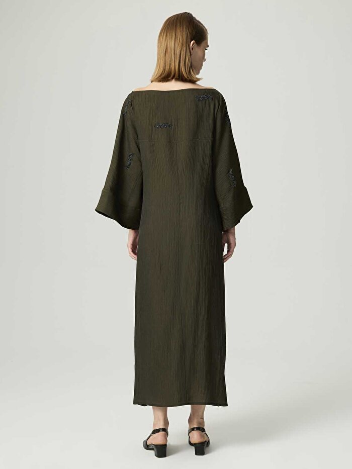 Nocturne Boncuk Brodeli Midi Elbise