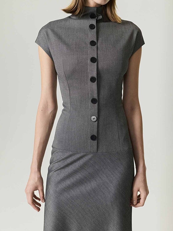 Nocturne Düğme Detaylı Maxi Elbise