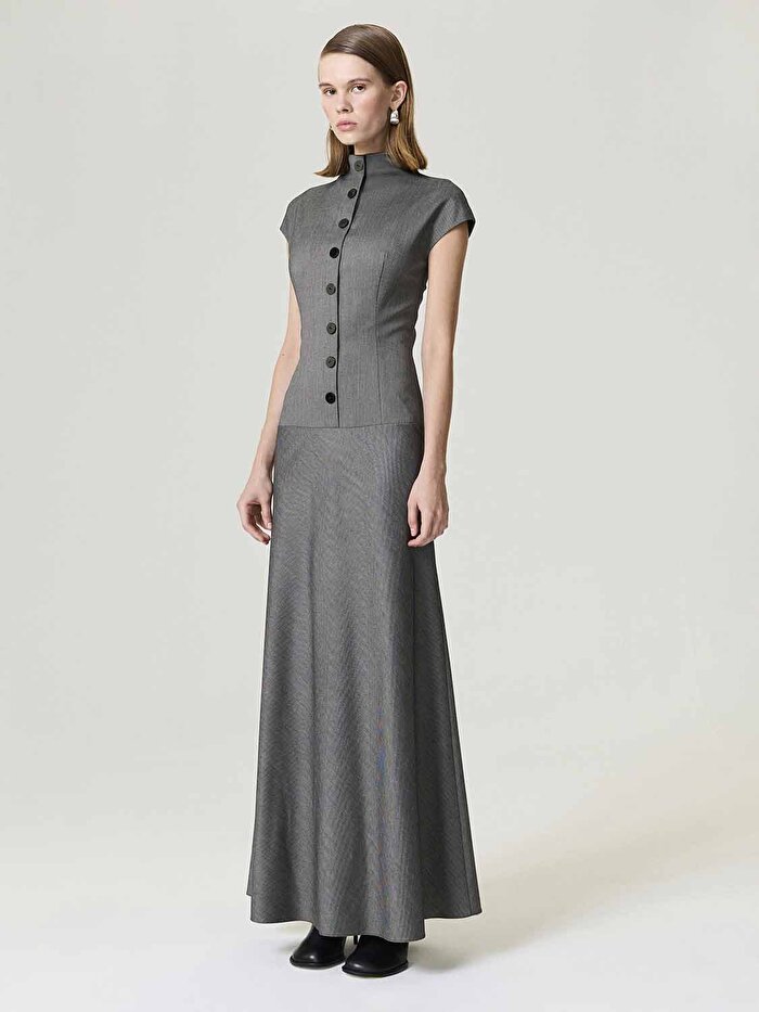 Nocturne Düğme Detaylı Maxi Elbise