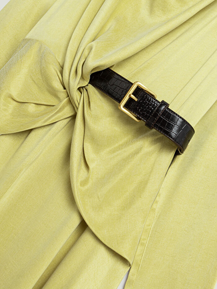 Nocturne Burgu ve Kemer Detaylı Maxi Elbise