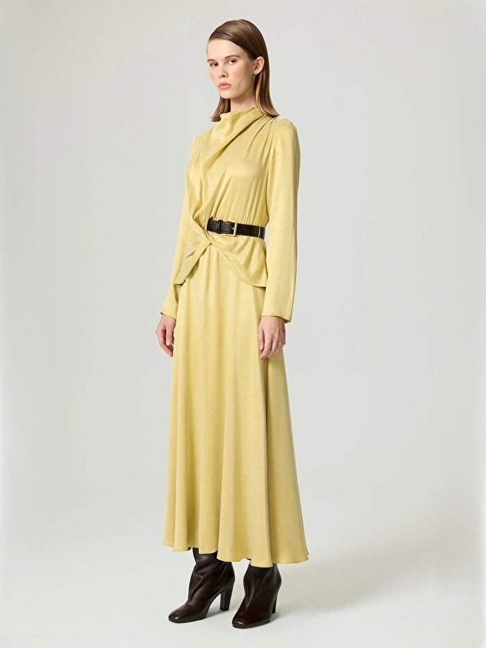 Nocturne Burgu ve Kemer Detaylı Maxi Elbise