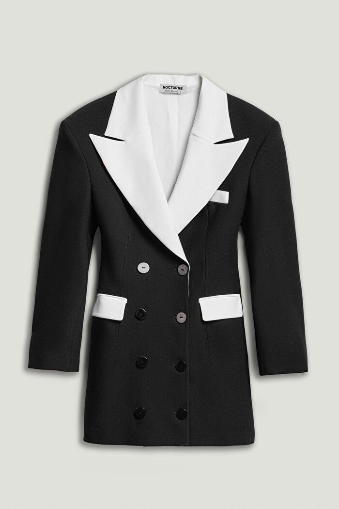 Nocturne Kontrast Detaylı Mini Elbise