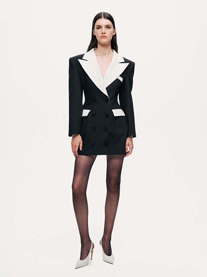 Nocturne Kontrast Detaylı Mini Elbise