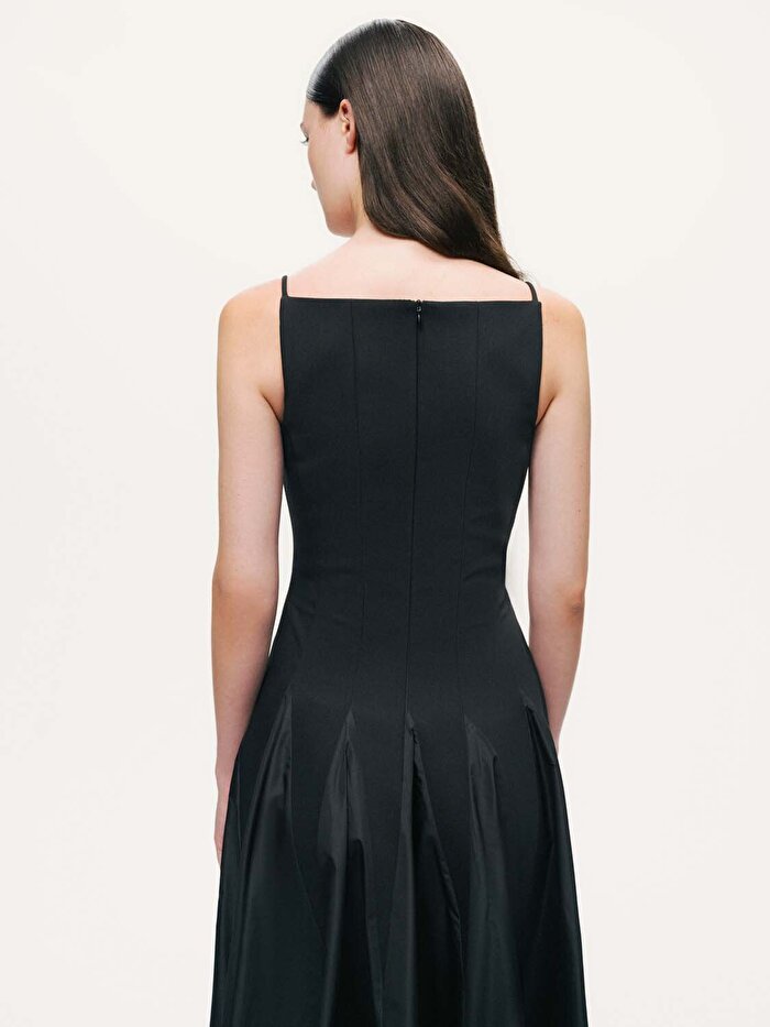 Nocturne Tafta Detaylı Midi Elbise