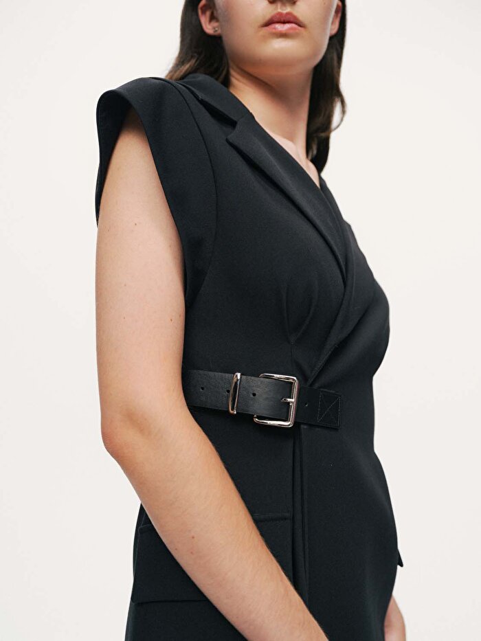 Nocturne Kemer Detaylı Midi Elbise