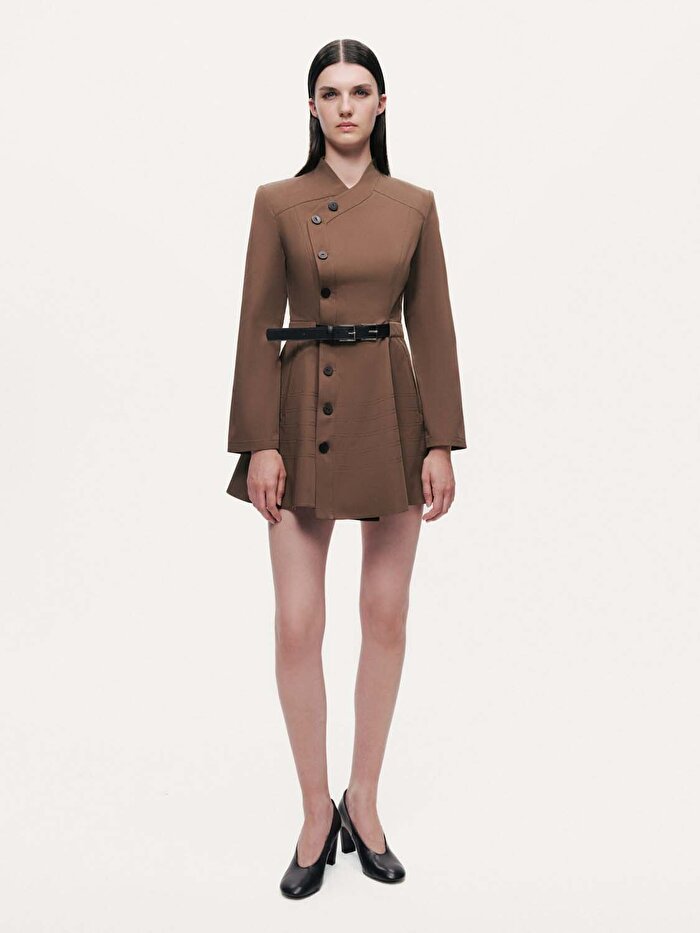 Nocturne Düğme ve Kemer Detaylı Mini Elbise