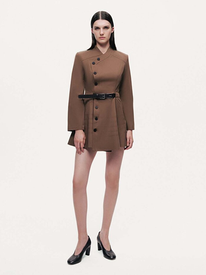 Nocturne Düğme ve Kemer Detaylı Mini Elbise