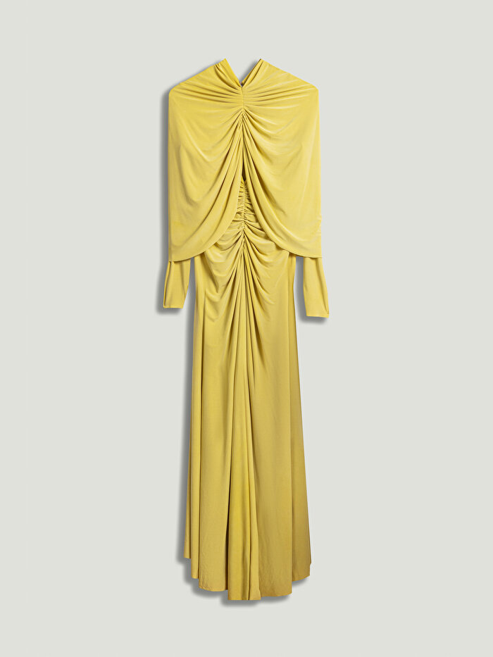 Nocturne Bolero Detaylı Drapeli Maxi Elbise