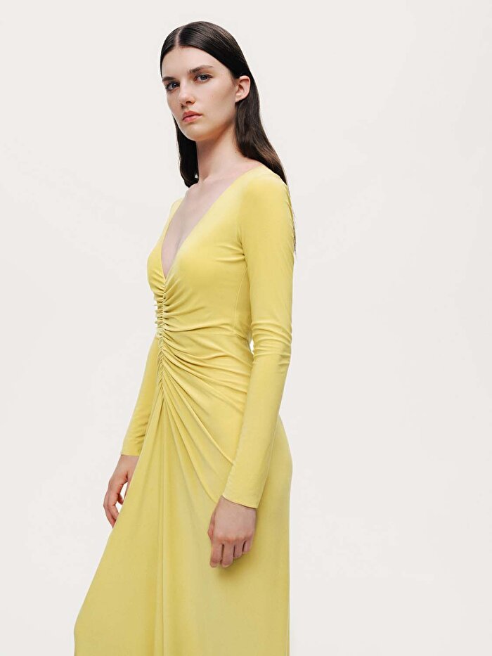 Nocturne Bolero Detaylı Drapeli Maxi Elbise