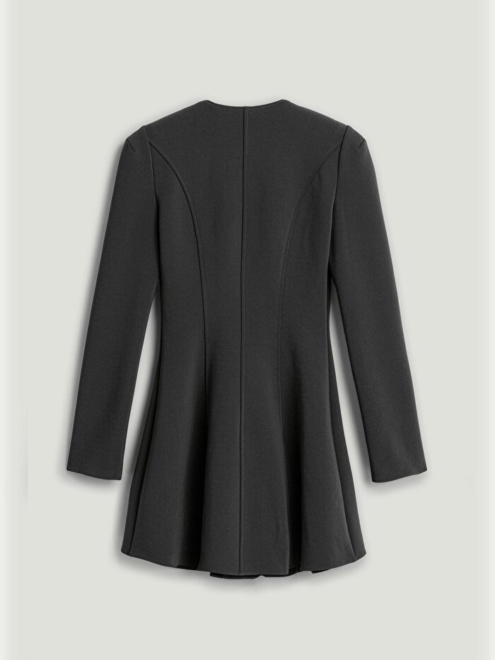 Nocturne Kare Yaka Vatkalı Mini Elbise