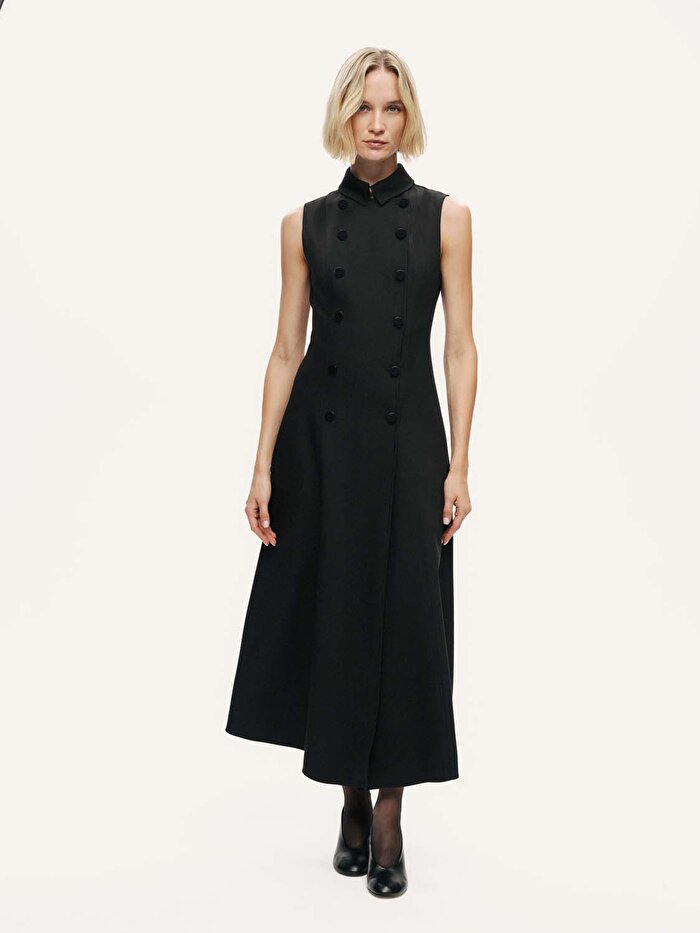 Nocturne Kruvaze Düğme Kapamalı Maxi Elbise