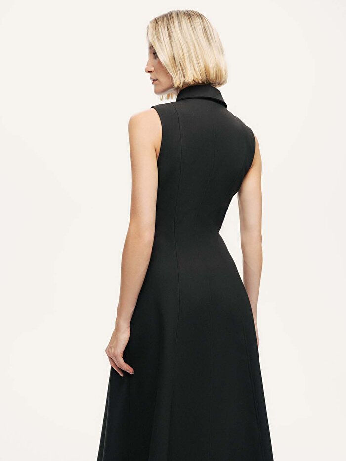 Nocturne Kruvaze Düğme Kapamalı Maxi Elbise