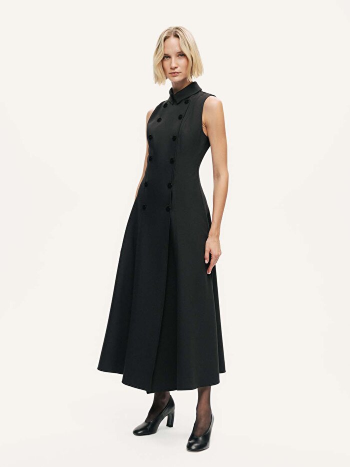 Nocturne Kruvaze Düğme Kapamalı Maxi Elbise