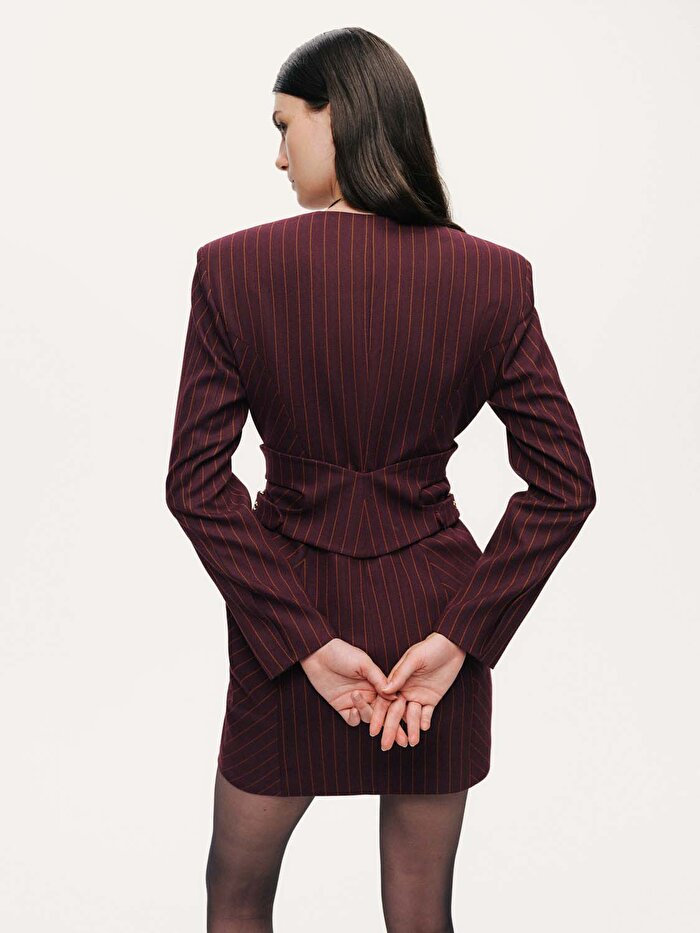 Nocturne Çapraz Kemer Detaylı Vatkalı Mini Elbise