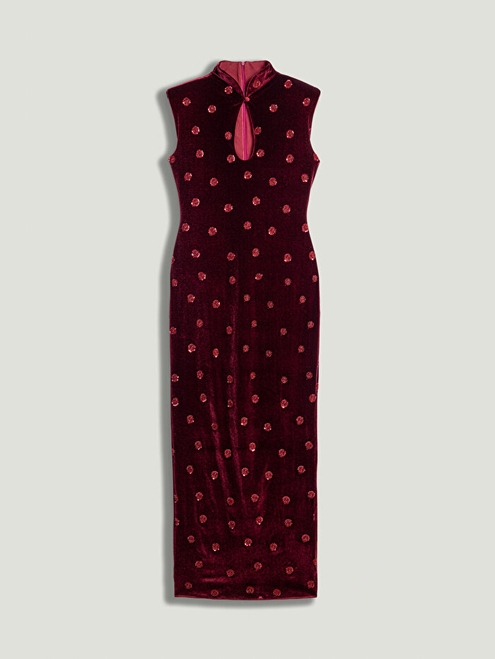 Nocturne Pencere Detaylı Midi Elbise