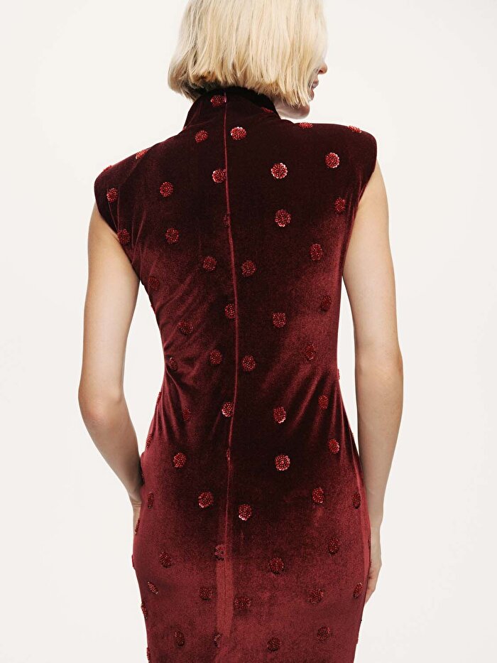 Nocturne Pencere Detaylı Midi Elbise