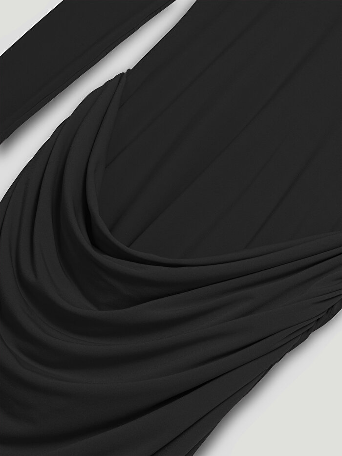 Nocturne Balıkçı Yaka Maxi Elbise