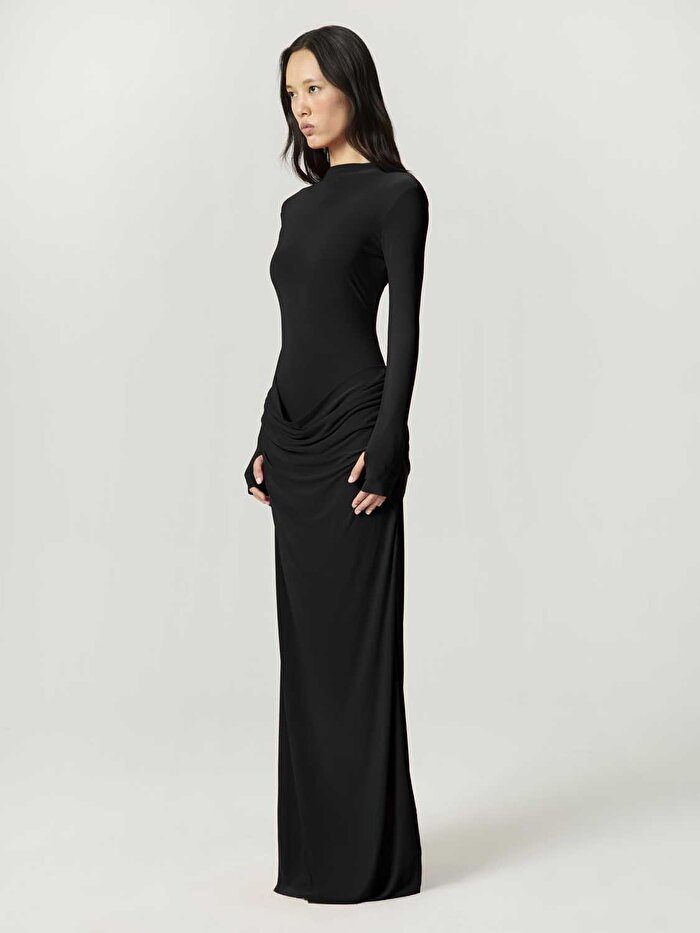 Nocturne Balıkçı Yaka Maxi Elbise