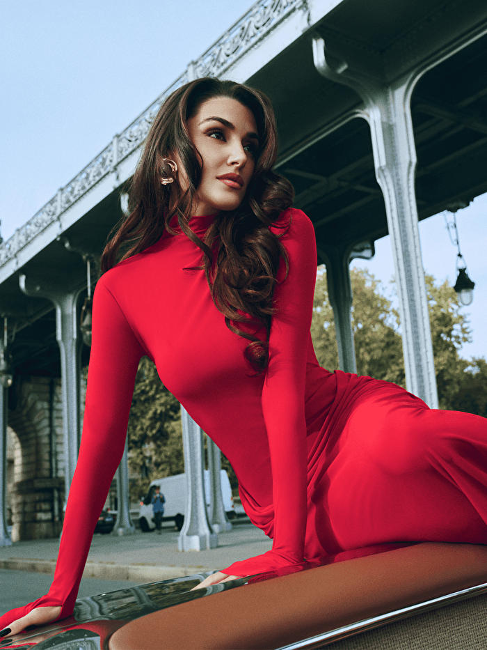 Nocturne Balıkçı Yaka Maxi Elbise