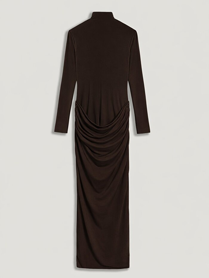 Nocturne Balıkçı Yaka Maxi Elbise