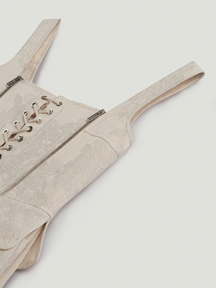 Nocturne Kuşgözü Bağlama Detaylı Midi Elbise