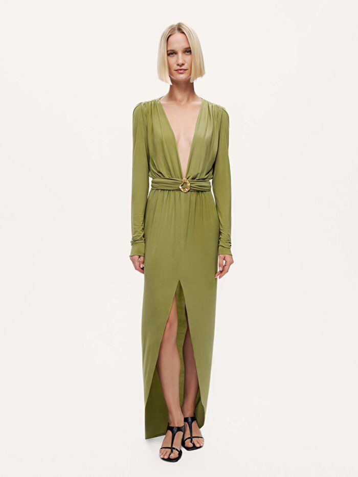 Nocturne Bel Aksesuar Detaylı Maxi Elbise