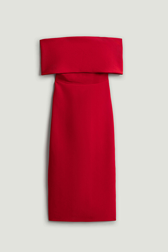 Nocturne Açık Omuzlu Midi Elbise