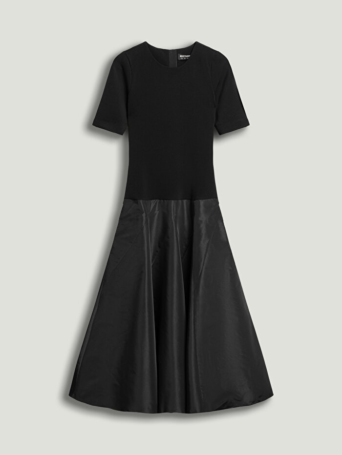 Nocturne Tafta Detaylı Midi Elbise