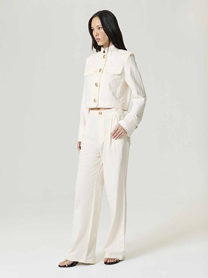 Nocturne Şerit Fırfırlı Pantolon