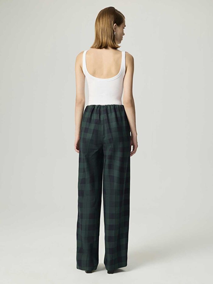 Nocturne Kareli Geniş Paça Pantolon