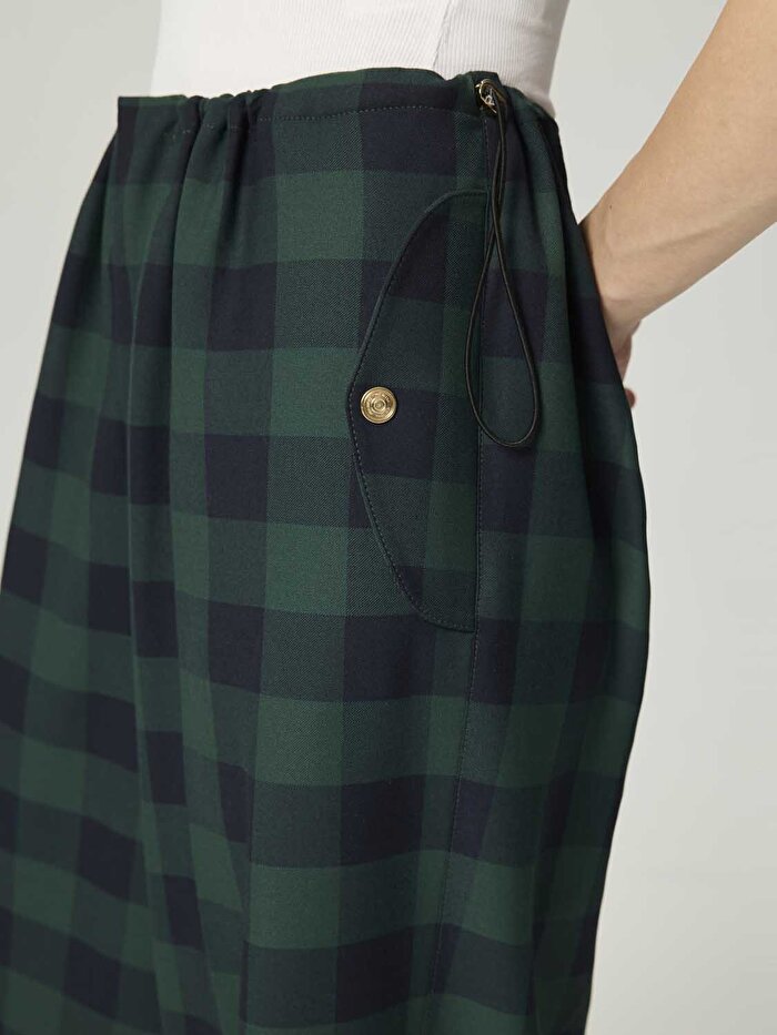 Nocturne Kareli Geniş Paça Pantolon