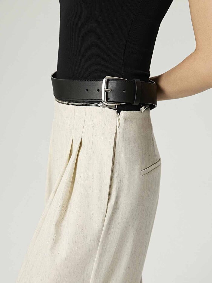 Nocturne Kemer ve Fermuar Detaylı Pantolon