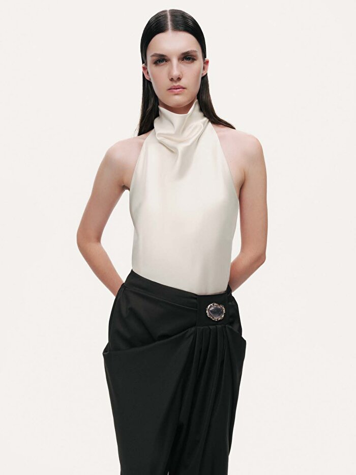 Nocturne Aksesuar Detaylı Pileli Pantolon