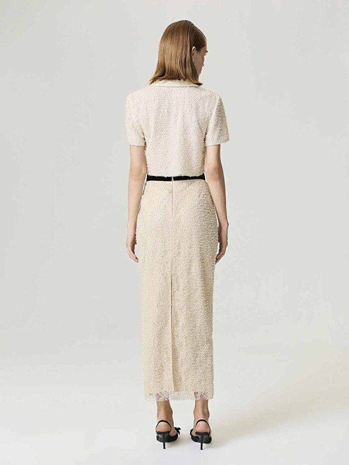Nocturne İnci İşlemeli Maxi Etek
