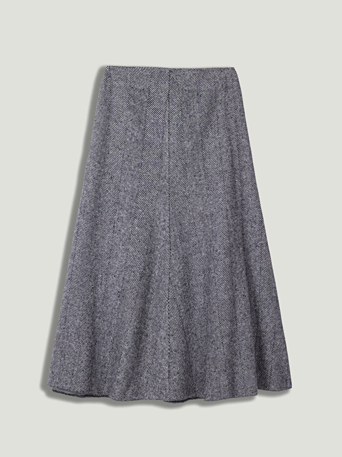 Nocturne Balık Sırtı Desenli Midi Etek