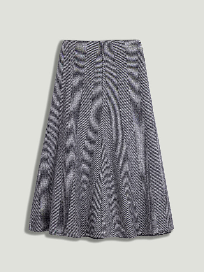 Nocturne Balık Sırtı Desenli Midi Etek