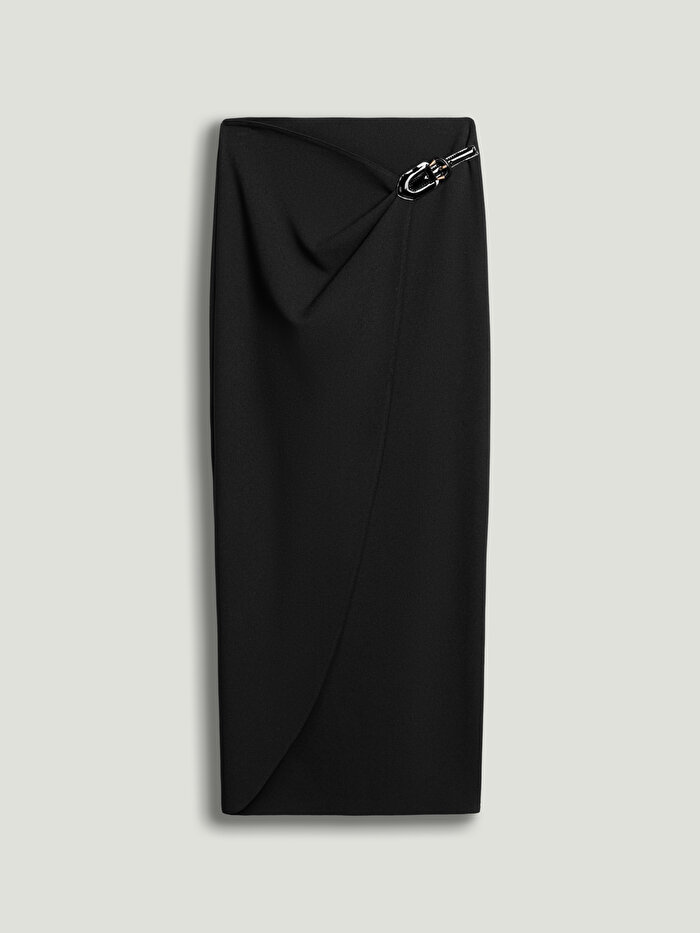 Nocturne Rugan Kemerli Asimetrik Maxi Etek