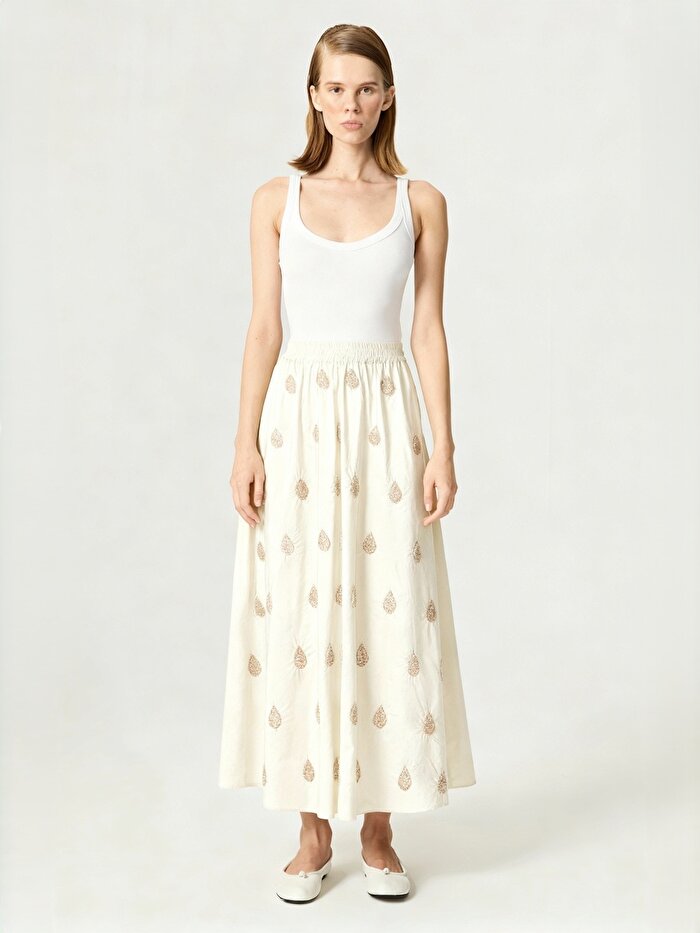 Nocturne Boncuk Brodeli Maxi Etek