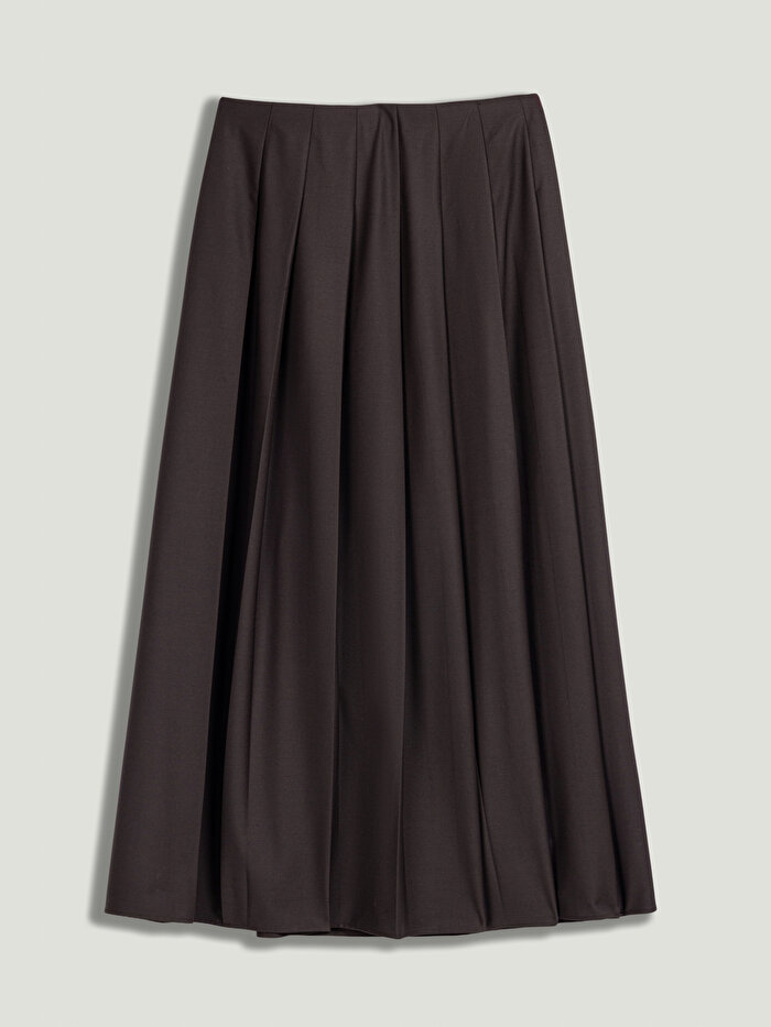 Nocturne Kemer Detaylı Pileli Midi Etek