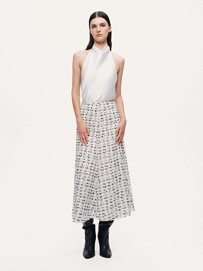 Nocturne Desenli Midi Çan Etek