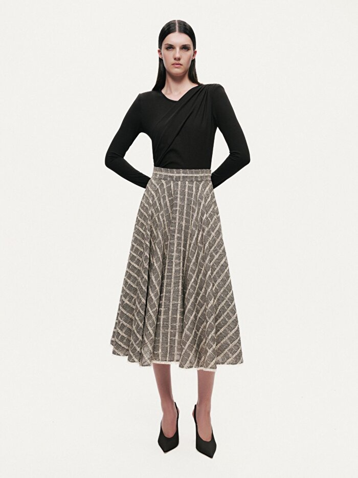 Nocturne Volanlı Midi Etek