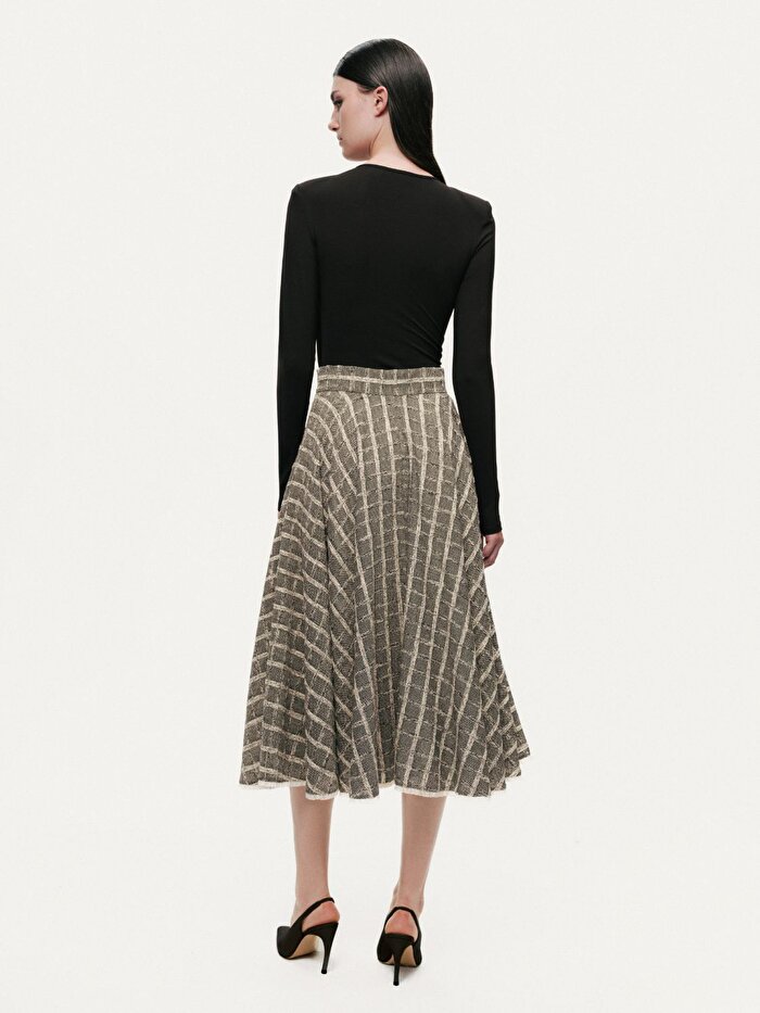 Nocturne Volanlı Midi Etek