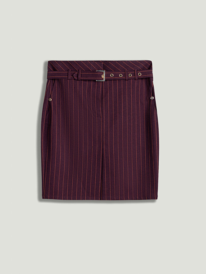 Nocturne Kemerli ve Yırtmaçlı Mini Etek