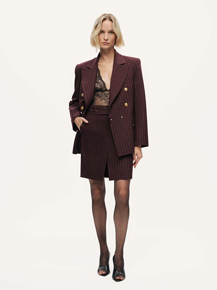 Nocturne Kemerli ve Yırtmaçlı Mini Etek