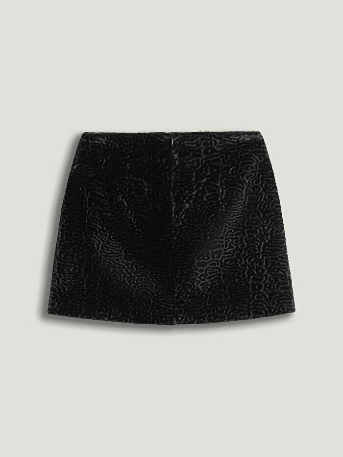 Nocturne Aksesuarlı Süet Mini Etek