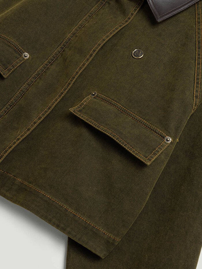 Nocturne Deri Detaylı Yıkamalı Ceket